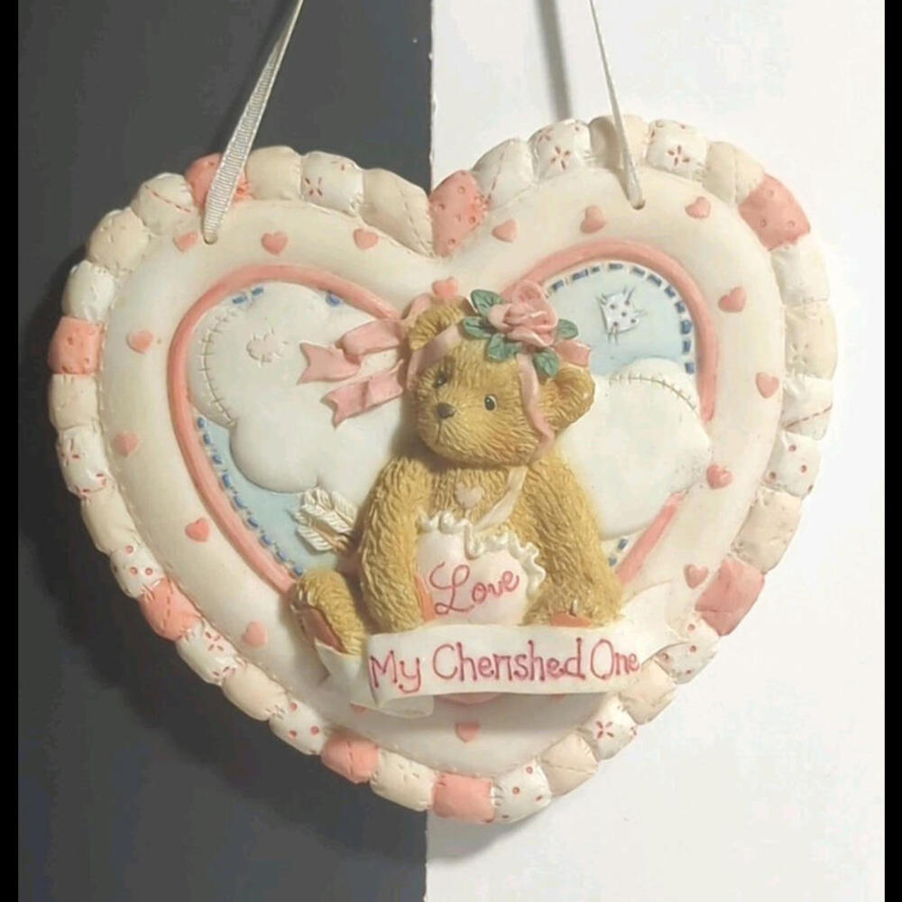 1994 Cherished Teddies Wall Plaque #104116 From My Heart